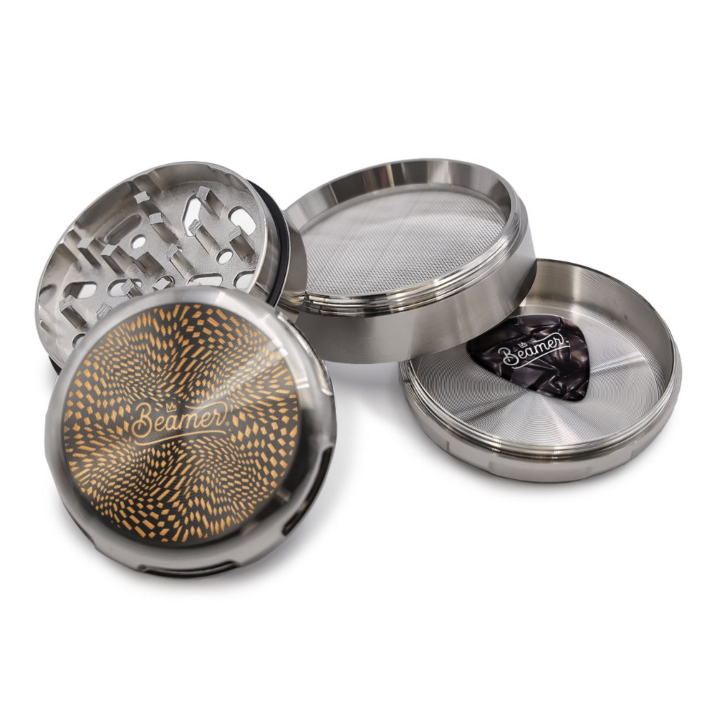 Beamer 4-Part Aircraft Grade Heavy Luminate Zinc Grinder | Rainbow | Psychedelic Race