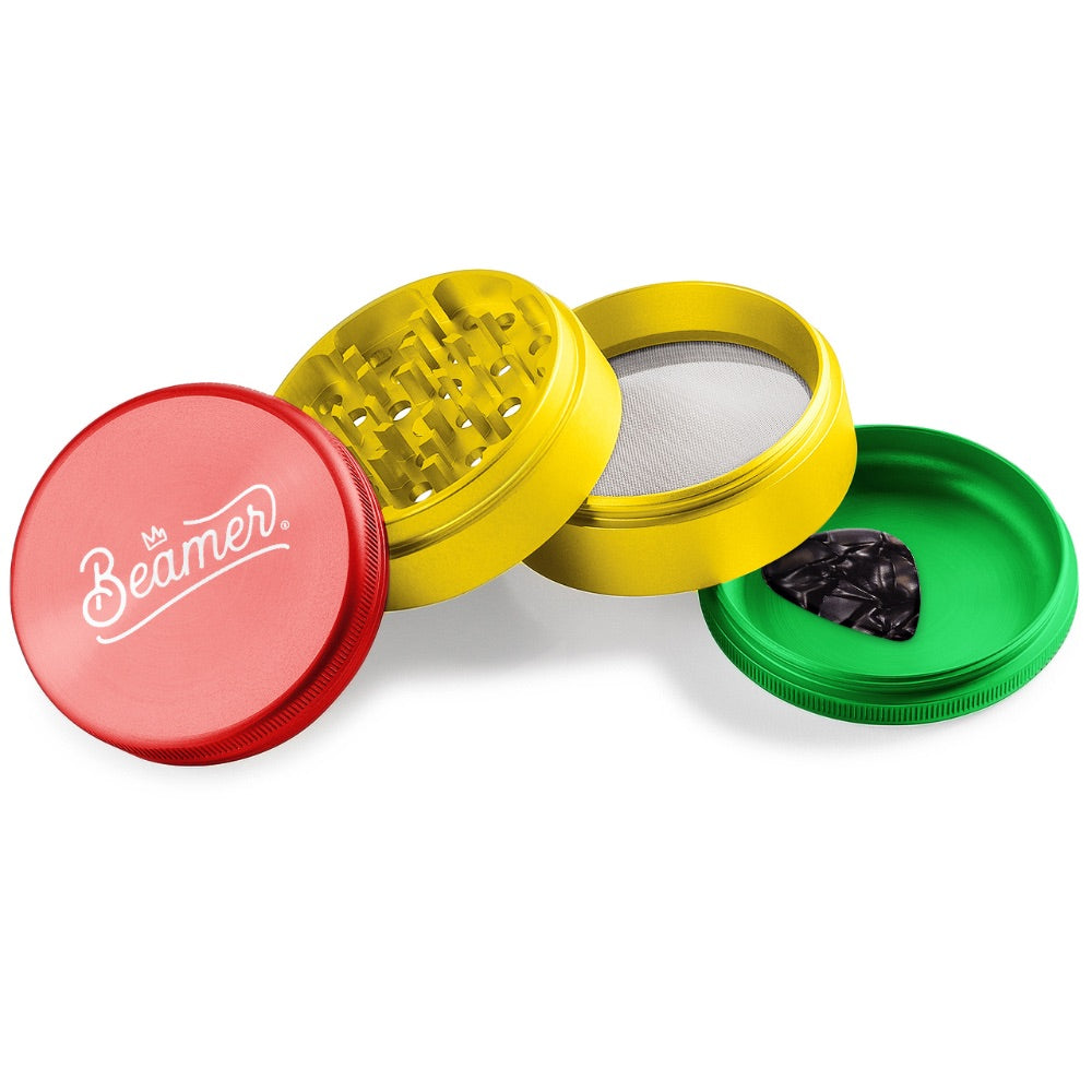 Beamer 4-Part Crown Logo Design Aircraft Grade Aluminum Grinder | rasta