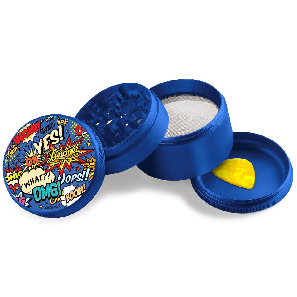 Beamer 4-Part Extended Full Color Aircraft Grade Aluminum Grinder | blue