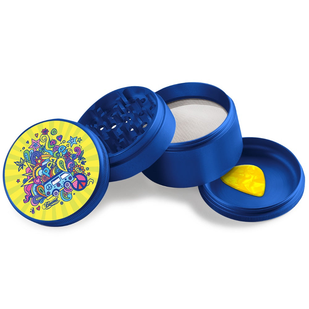 Beamer 4-Part Extended Full Color Aircraft Grade Aluminum Grinder | peace blue