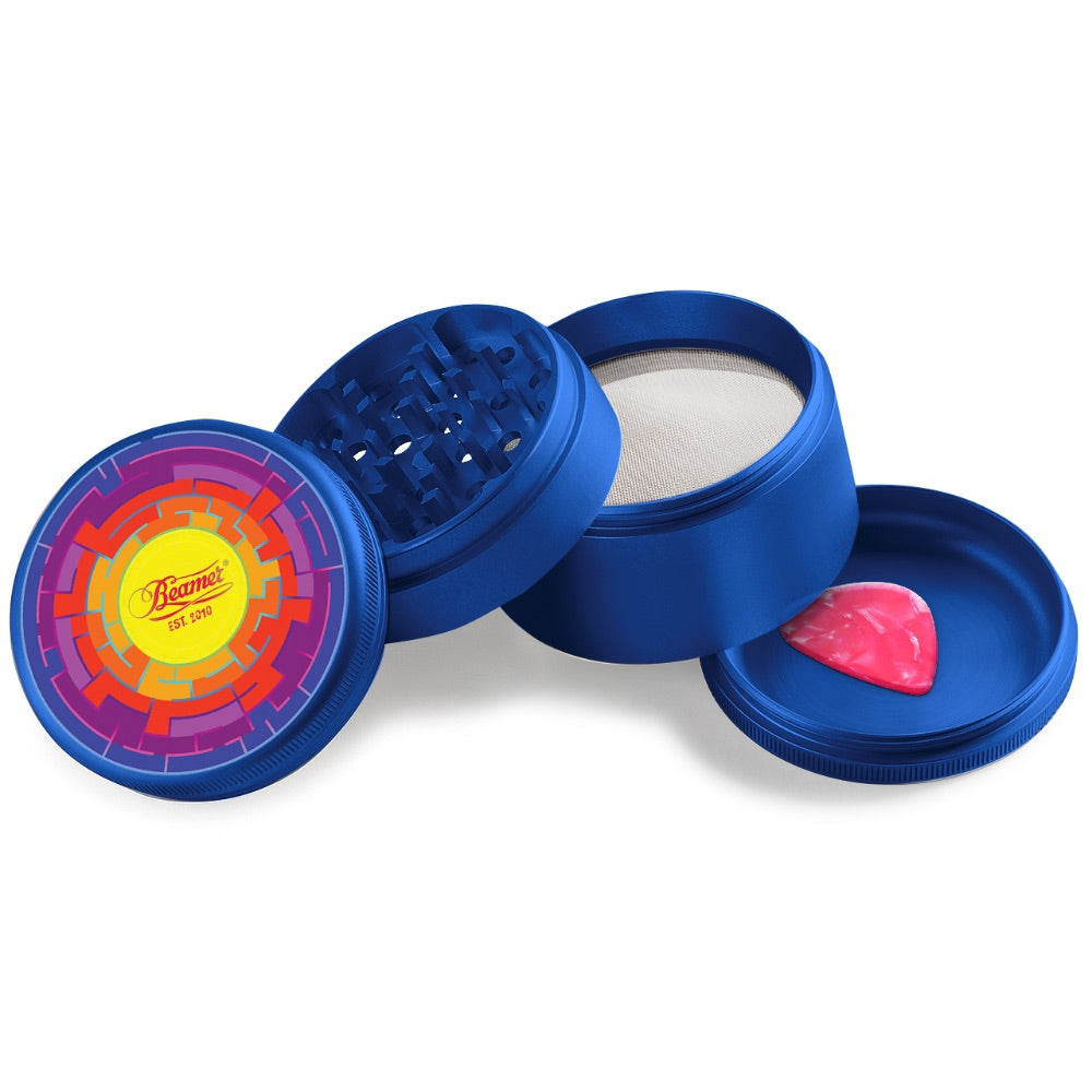 Beamer 4-Part Extended Full Color Aircraft Grade Aluminum Grinder | maze blue
