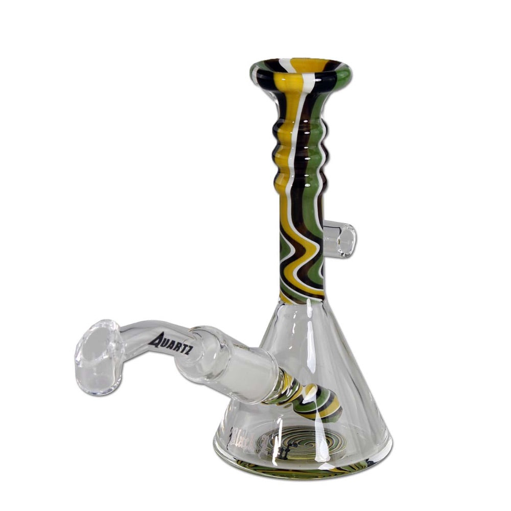 Black Leaf Colored Swirl Mini Dab Rig | Green
