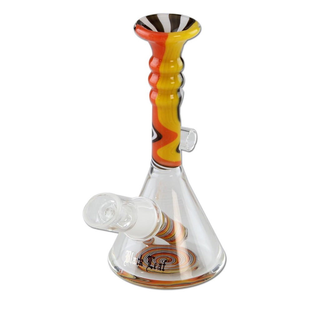 Black Leaf Colored Swirl Mini Dab Rig with Nail