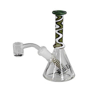 Black Leaf Colored Wavy Mini Dab Rig | Green