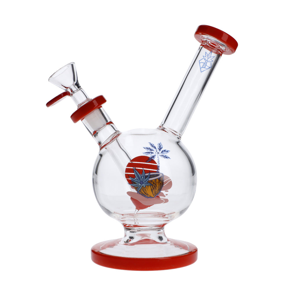 Cabana Cannabis Co. Bubble Base Bong | Red | side view 1