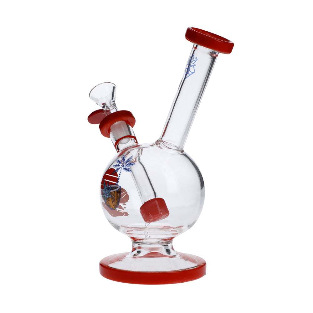 Cabana Cannabis Co. Bubble Base Bong | Red | side view 2
