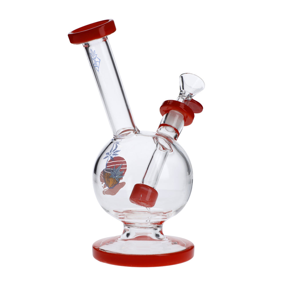 Cabana Cannabis Co. Bubble Base Bong | Red | side view 3