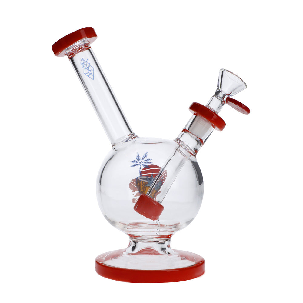 Cabana Cannabis Co. Bubble Base Bong | Red | side view 4