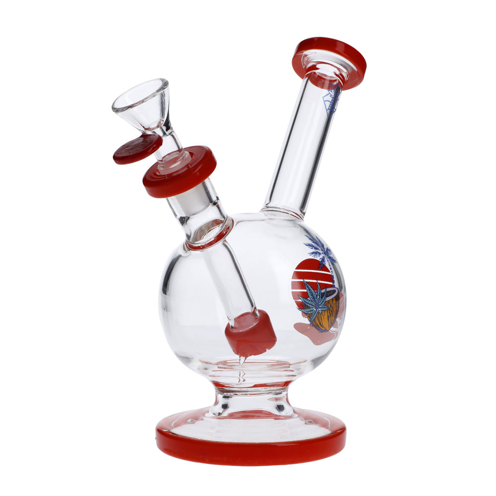 Cabana Cannabis Co. Bubble Base Bong | Red | side view 5