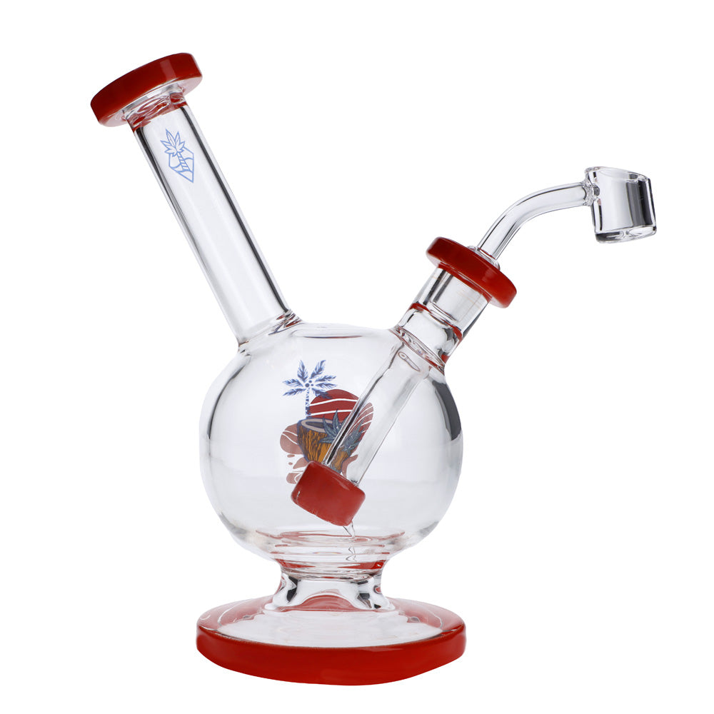 Cabana Cannabis Co. Bubble Base Bong | Red | side view 6