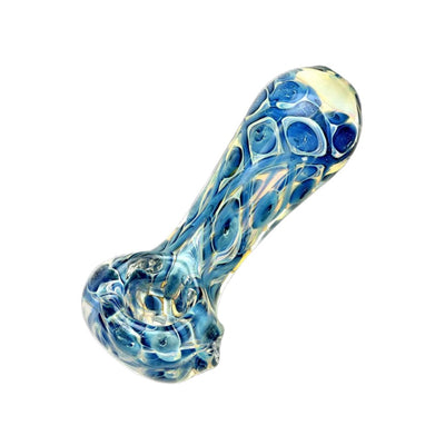 Fumed Bubble Weave Glass Hand Pipe | 4.25" | Colors Vary