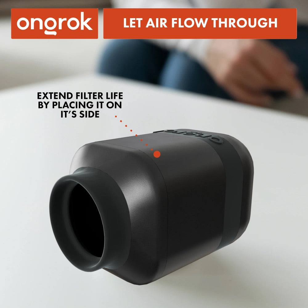 ONGROK Personal Air Filter with Replaceable Cartridges | Side view