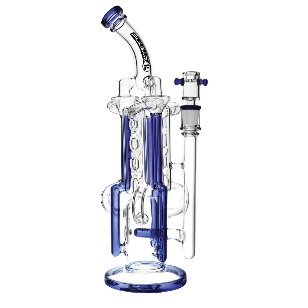 The Space Station Recycler Water Bong with Inline Perc | Blue
