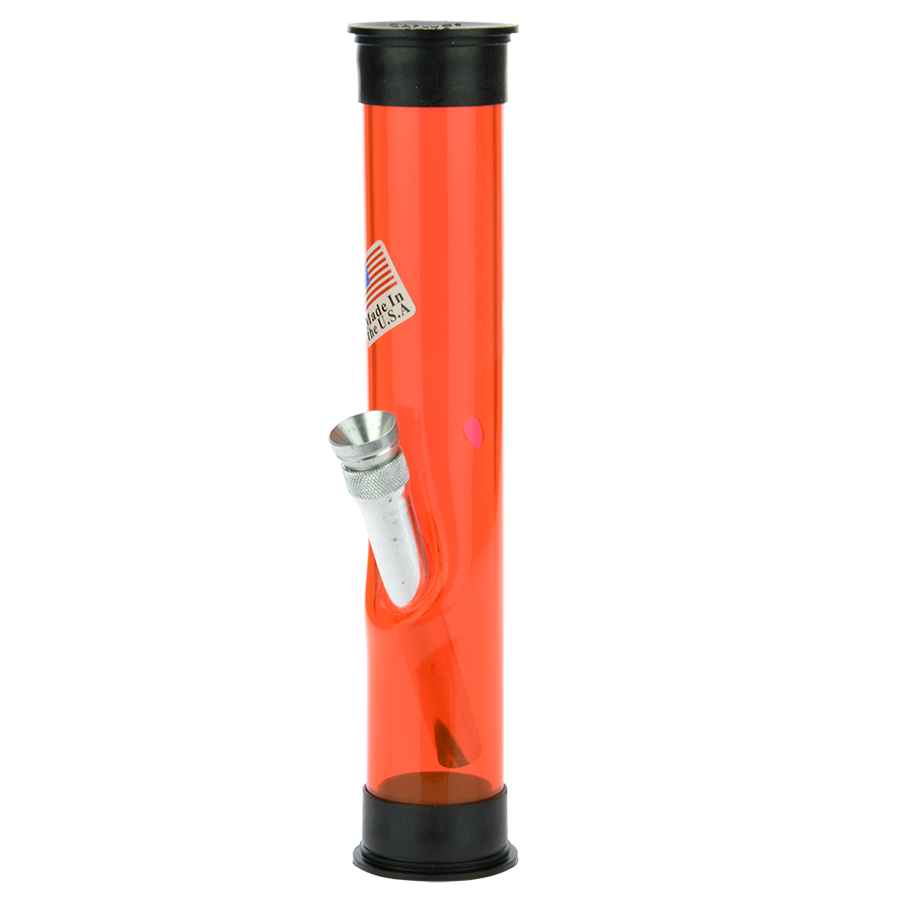 Acrylic Bong with Carb Hole and Straight Tube | Orange