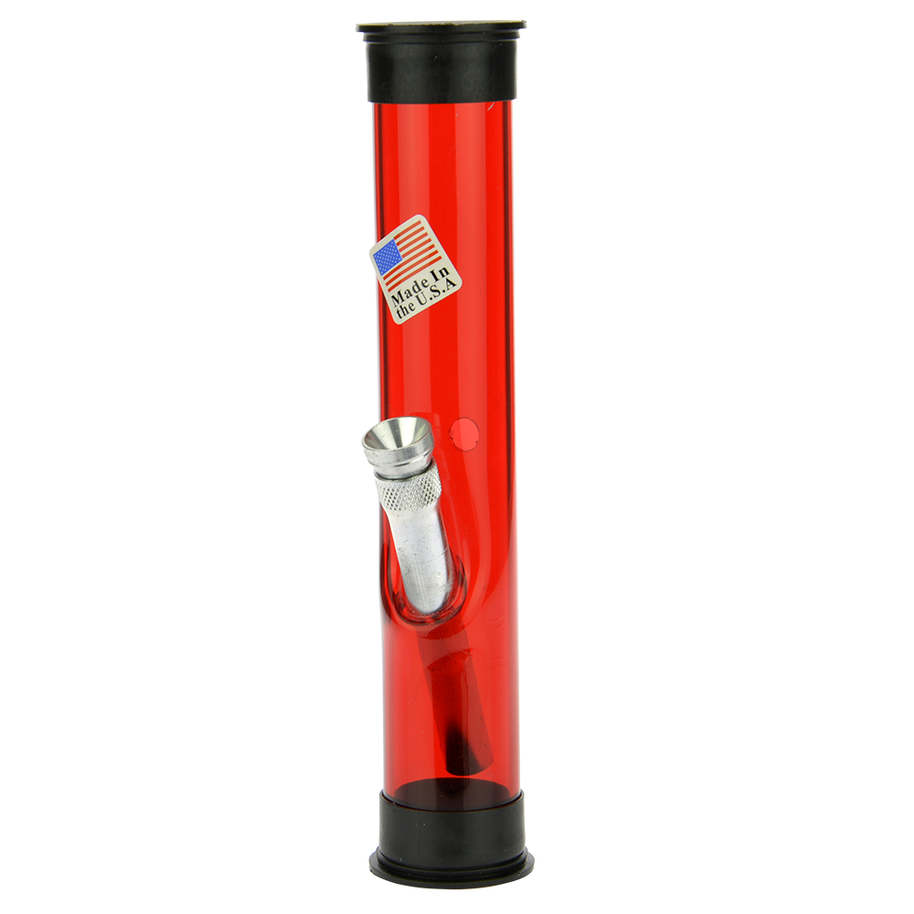 Acrylic Bong with Carb Hole and Straight Tube | Red