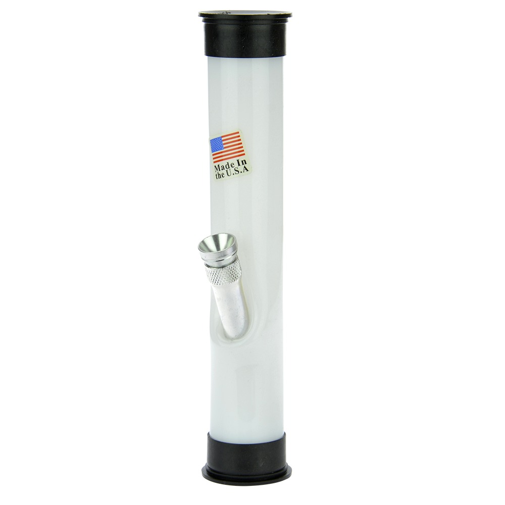 Acrylic Bong with Carb Hole and Straight Tube | White 