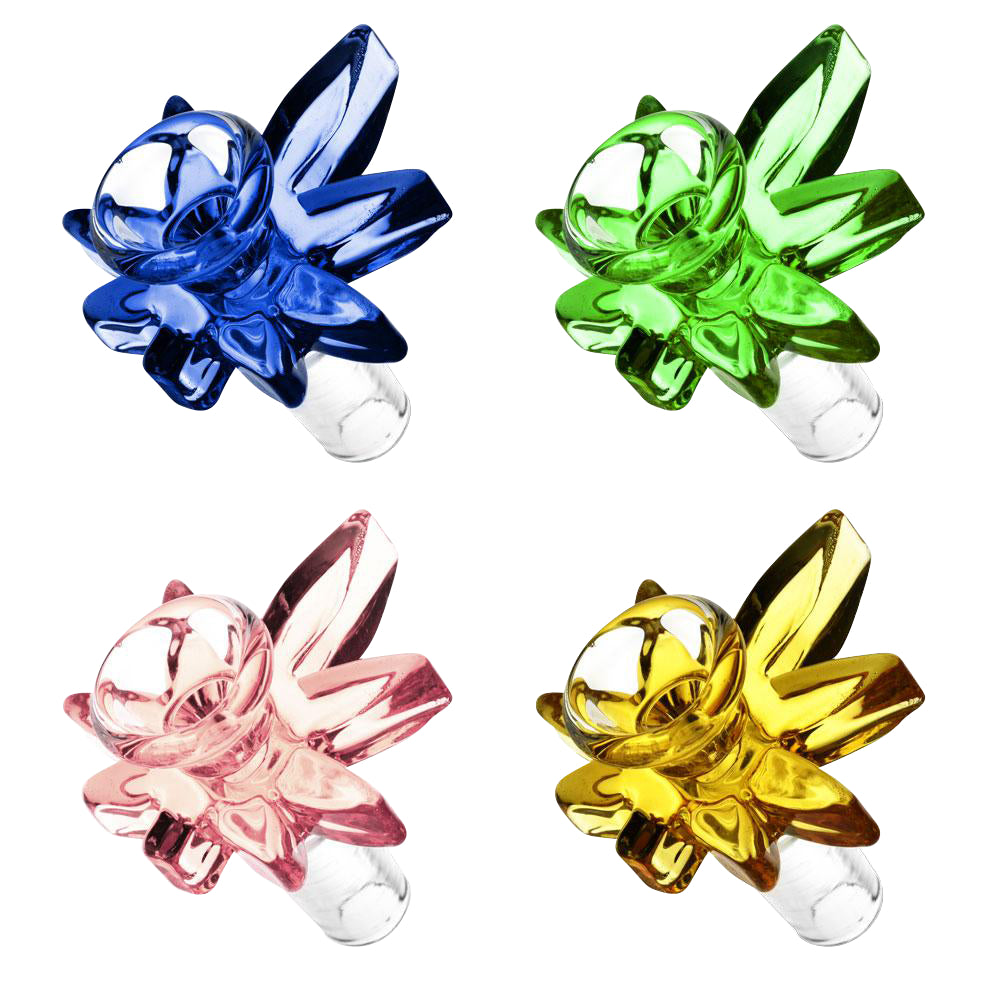 Cannabis Leaf Glass Herb Slide | All colors