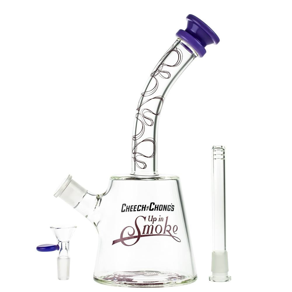Cheech & Chong’s The Cheech Beaker Base Bong | 12 Inch | Purple - Downstem and Herb Bowl Included 