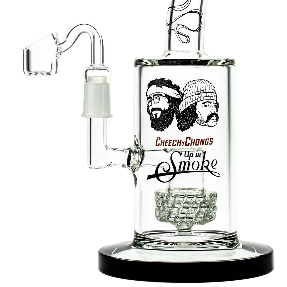 Cheech & Chong’s Big Green Van Glass Dab Rig | 10 Inch | Black - Close Up Drum Perc