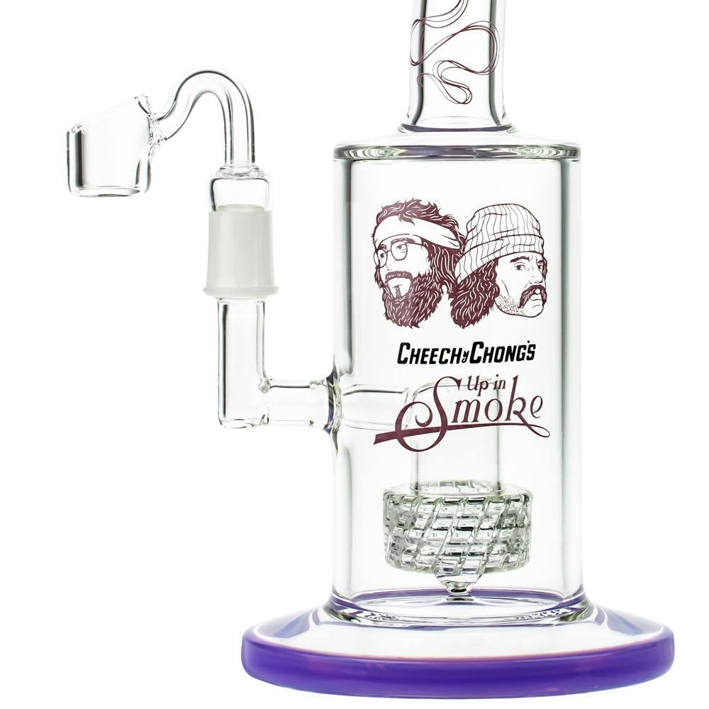 Cheech & Chong’s Big Green Van Glass Dab Rig | 10 Inch | Purple - Close Up Drum Perc