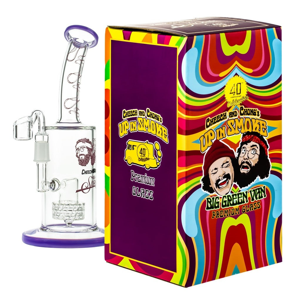 Cheech & Chong’s Big Green Van Glass Dab Rig | 10 Inch | Purple - With Box