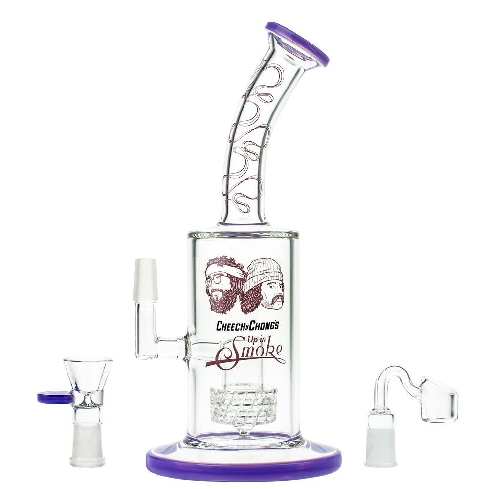 Cheech & Chong’s Big Green Van Glass Dab Rig | 10 Inch | Purple - Complete Set 