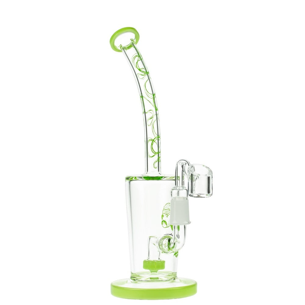 Cheech & Chong’s Maui Waui Glass Dab Rig | 10 Inch | Green - Side View 3