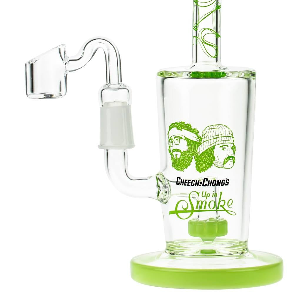 Cheech & Chong’s Maui Waui Glass Dab Rig | 10 Inch | Green - Close Up Showerhead Perc 