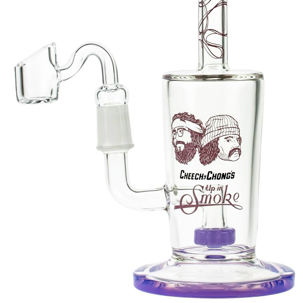 Cheech & Chong’s Maui Waui Glass Dab Rig | 10 Inch | Purple - Close Up Showerhead Perc