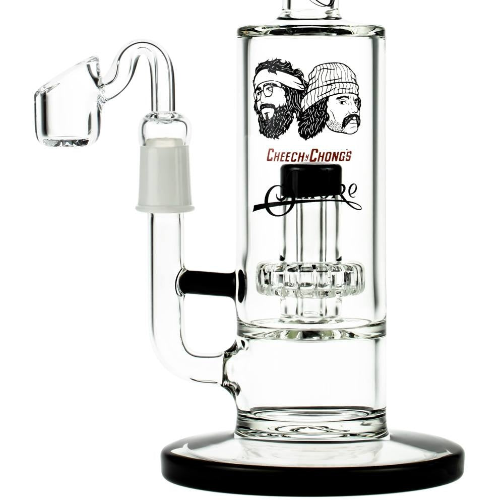 Cheech & Chong’s Great Dane Glass Dab Rig | 10 Inch | Black - Close Up Showerhead Perc 