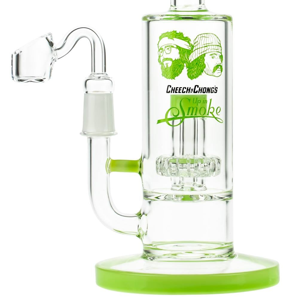 Cheech & Chong’s Great Dane Glass Dab Rig | 10 Inch | Green - Close Up Showerhead Perc