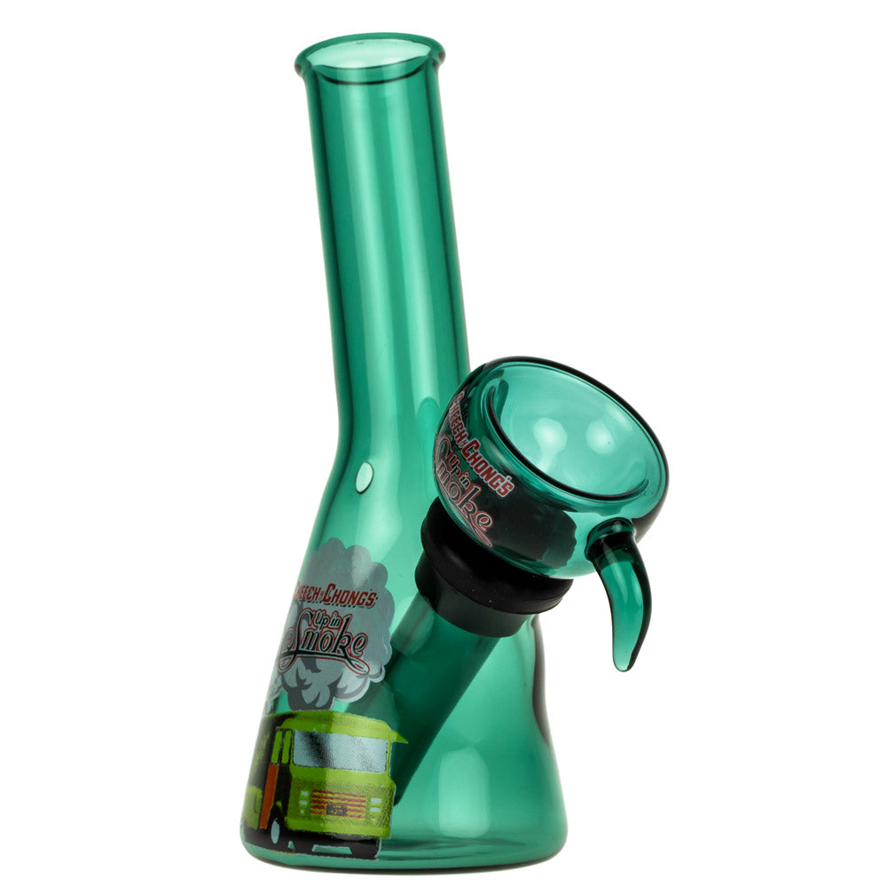 Cheech and Chong Mini Glass Beaker Bong | Teal - Front View 
