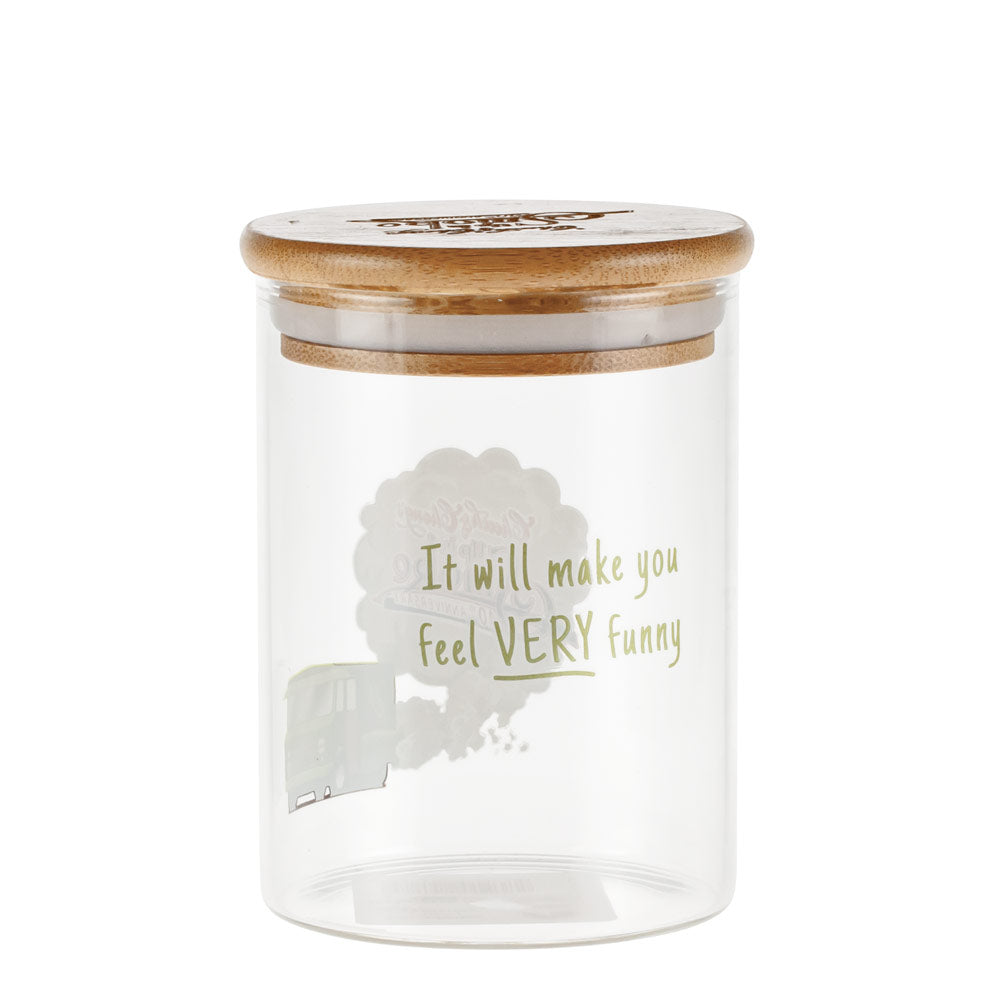 Cheech and Chong Glass Stash Jar | Green Van | Medium - Back View 