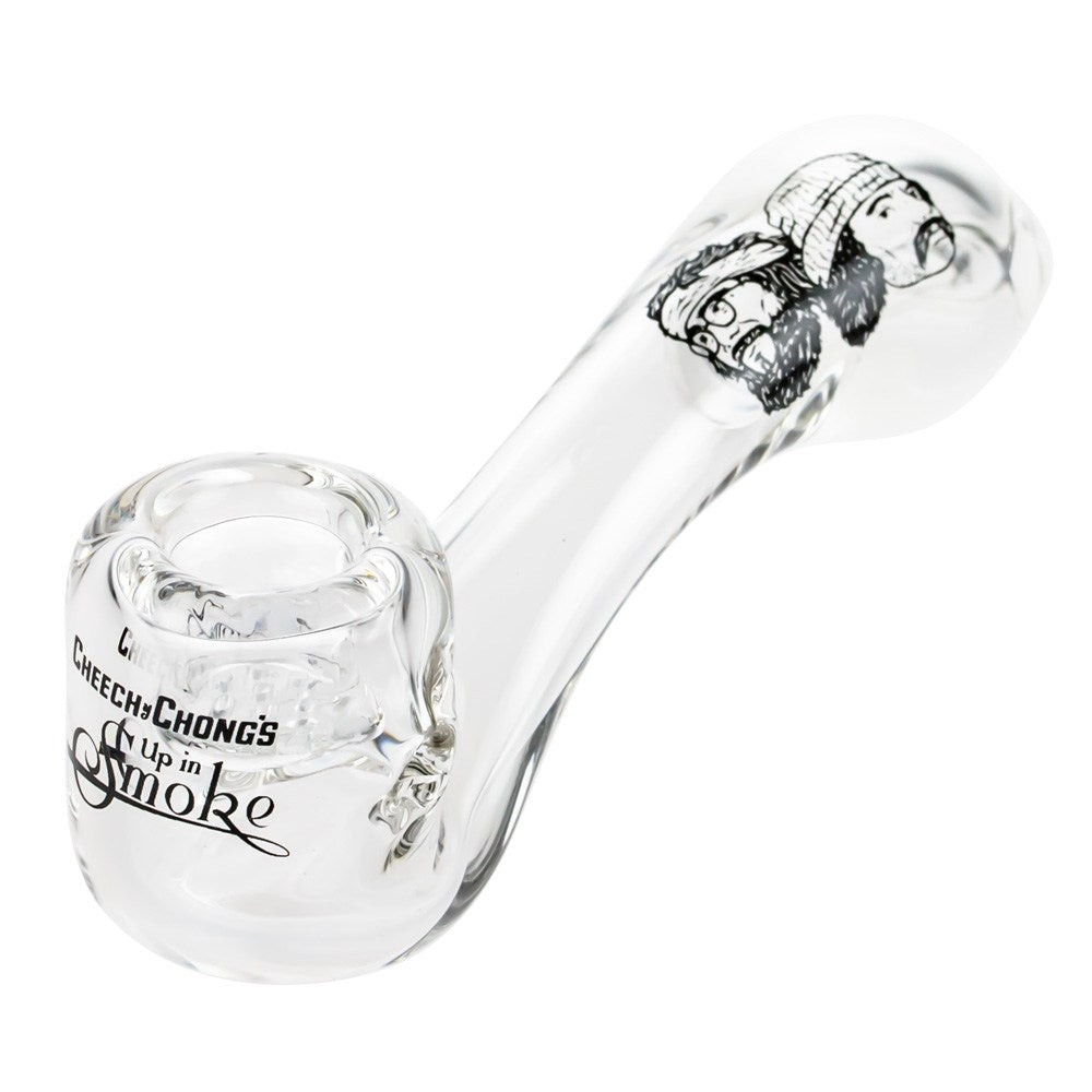 Famous X Cheech and Chong's Sherlock Hand Pipe | Clear | side view 1