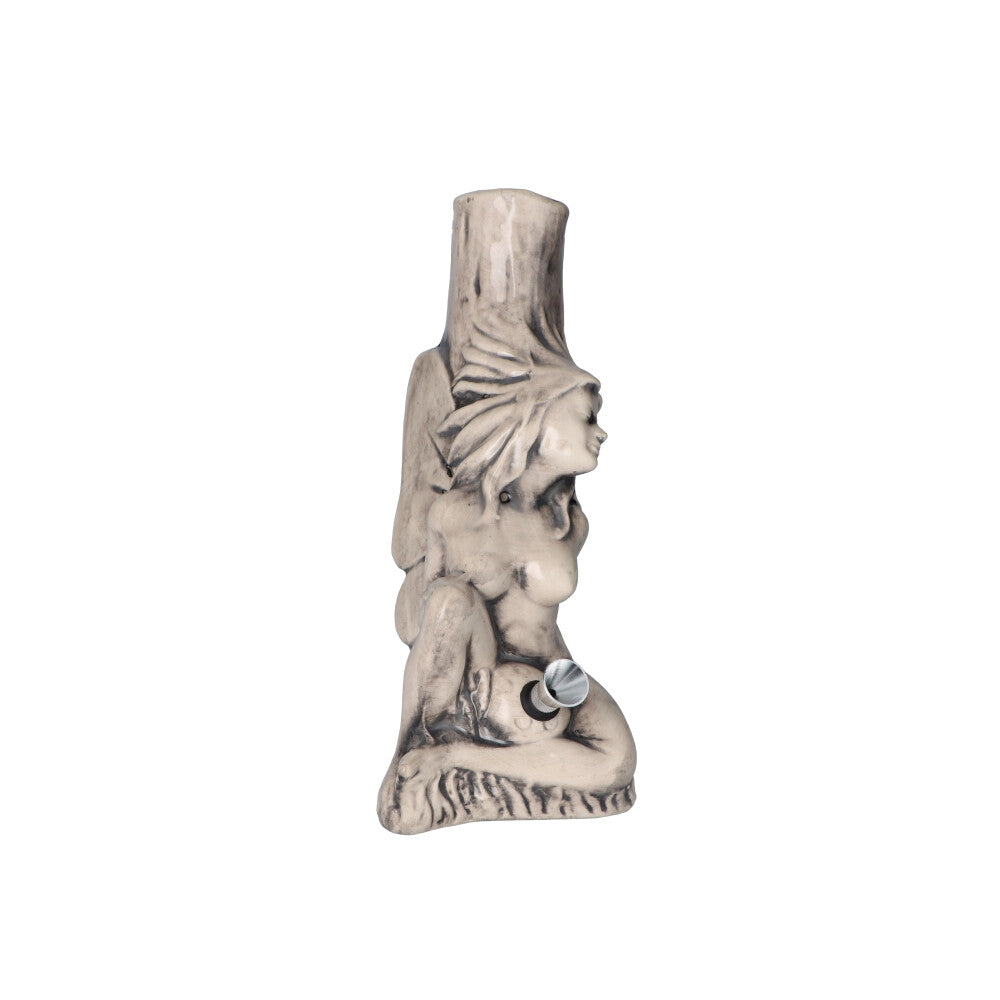 Sleeping Maiden with Water Jug Ceramic Pipe - Front View 