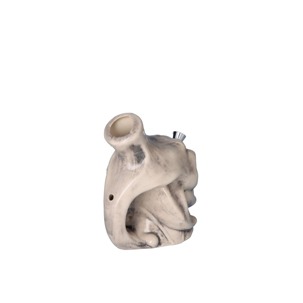 Smiling Skull Ceramic Pipe - Back View 2