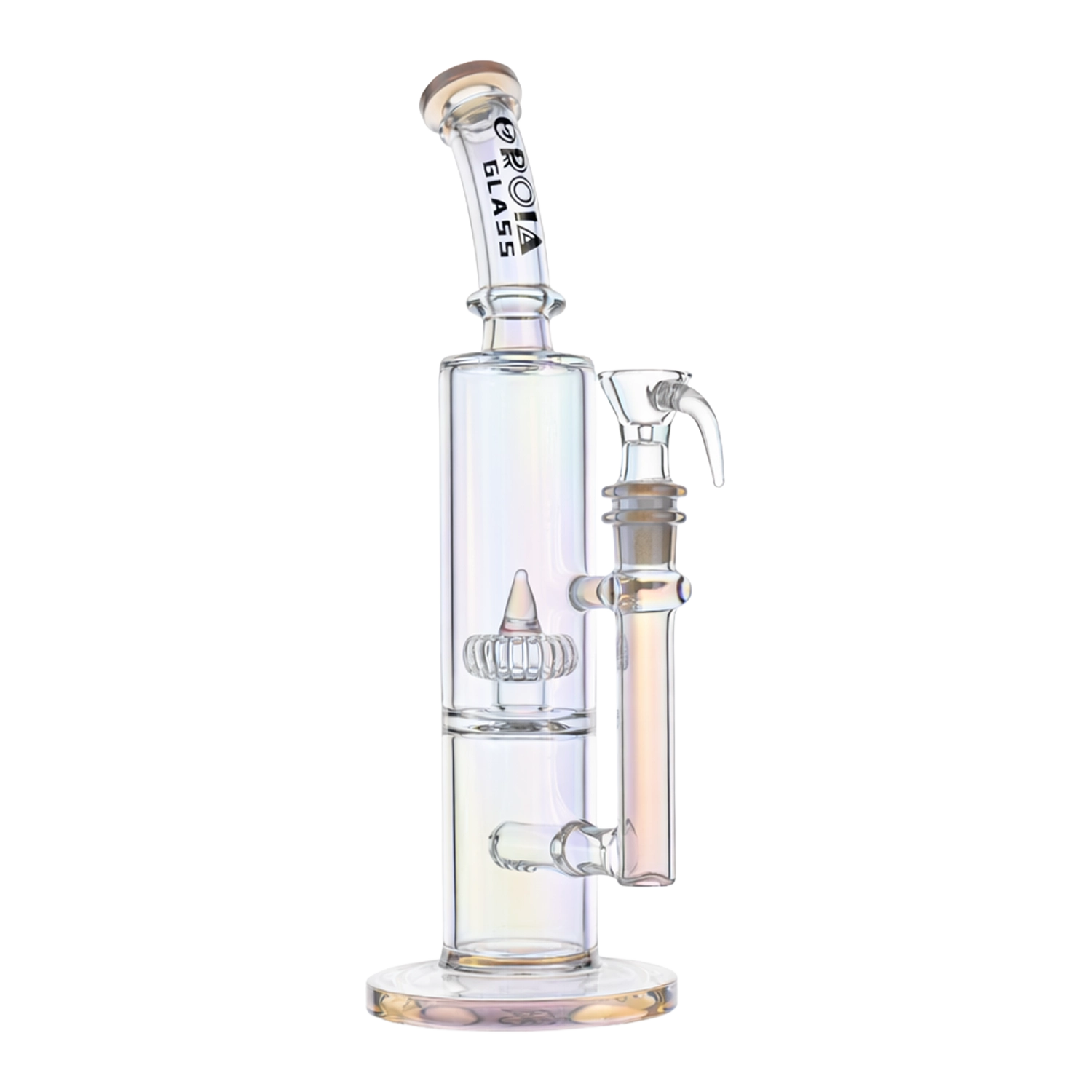 Croia Glass 10" Dual Chamber Scientific Bong with Inline and Rocket Perc | Croia Glass