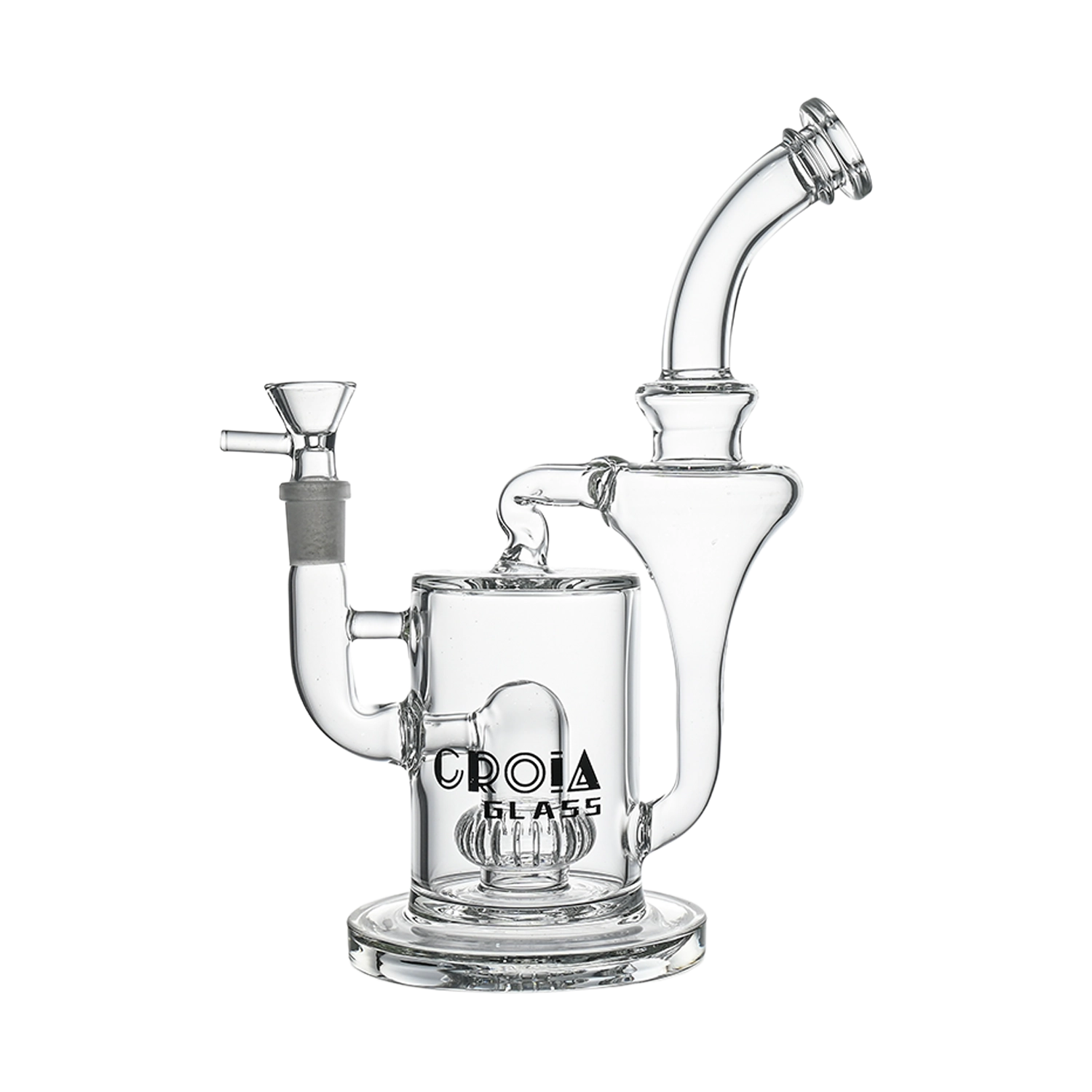 Croia Glass 10" Hourglass Recycler Scientific Bong with Crown Perc | Croia Glass
