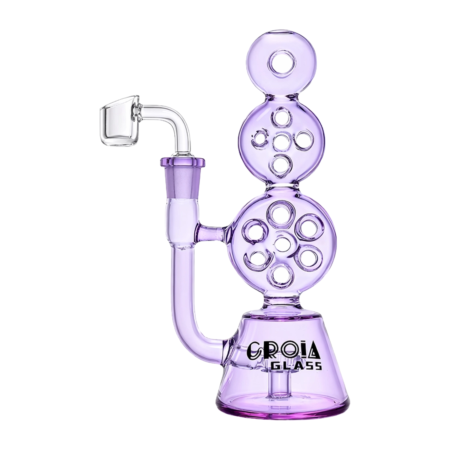 Croia Glass 8" Triple Stack Swiss Perc Recycler Dab Rig | Croia Glass