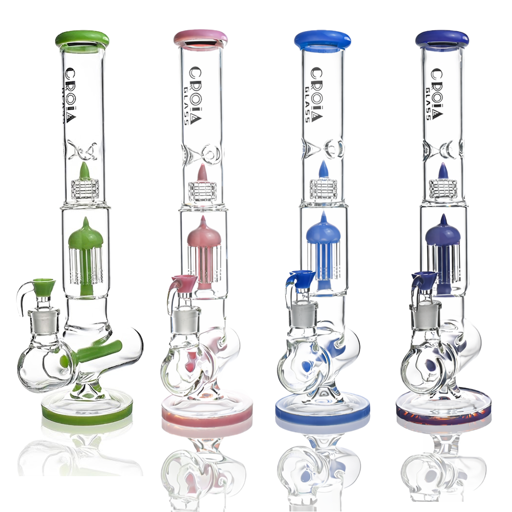 Croia Glass 17" Triple Perc Scientific Glass Bong | Croia Glass