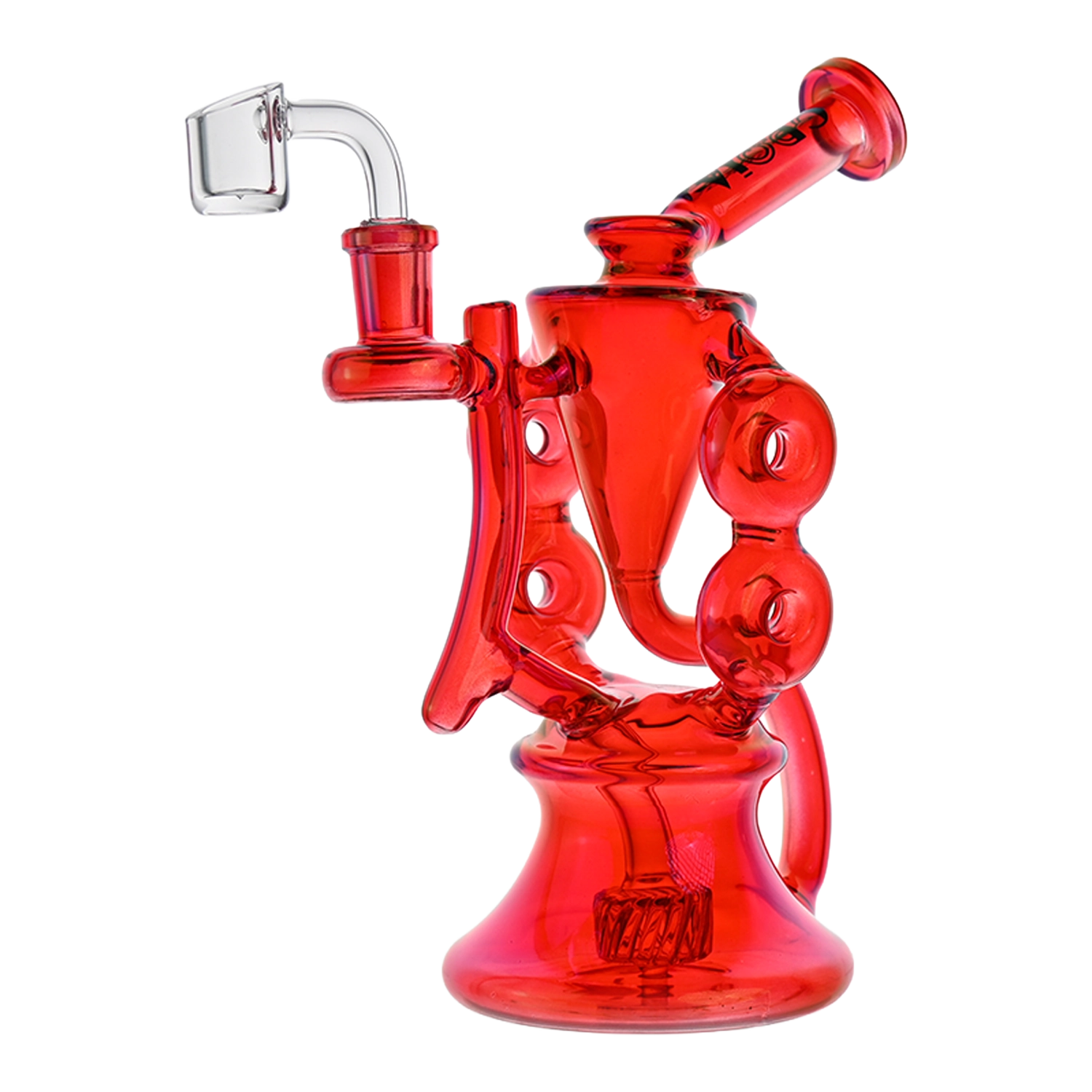 Croia Glass 10" Symmetrical Quad-Donut Klein Recycler Dab Rig | Croia Glass