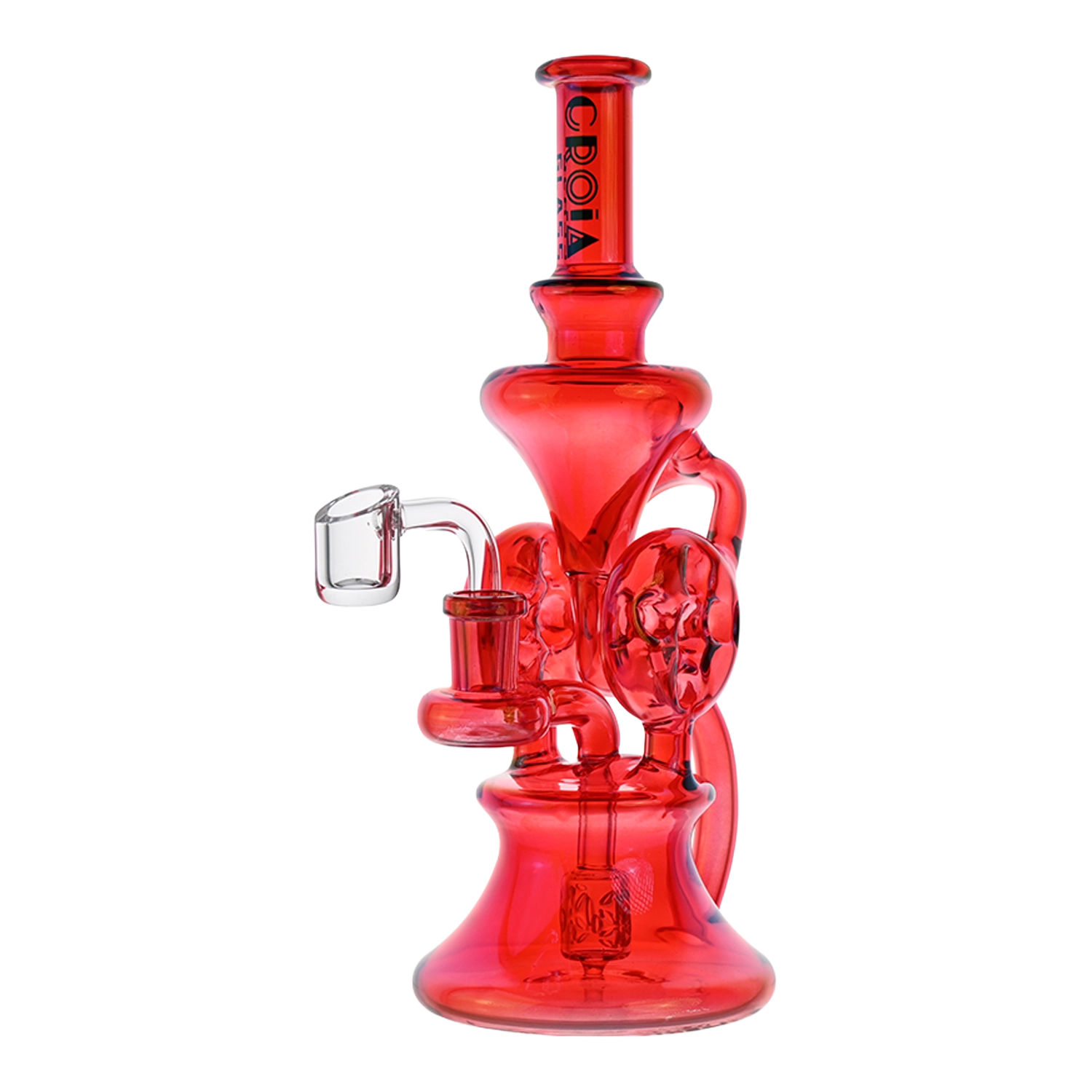 Croia Glass 10" Dual Swiss Perc Klein Recycler Dab Rig | Croia Glass
