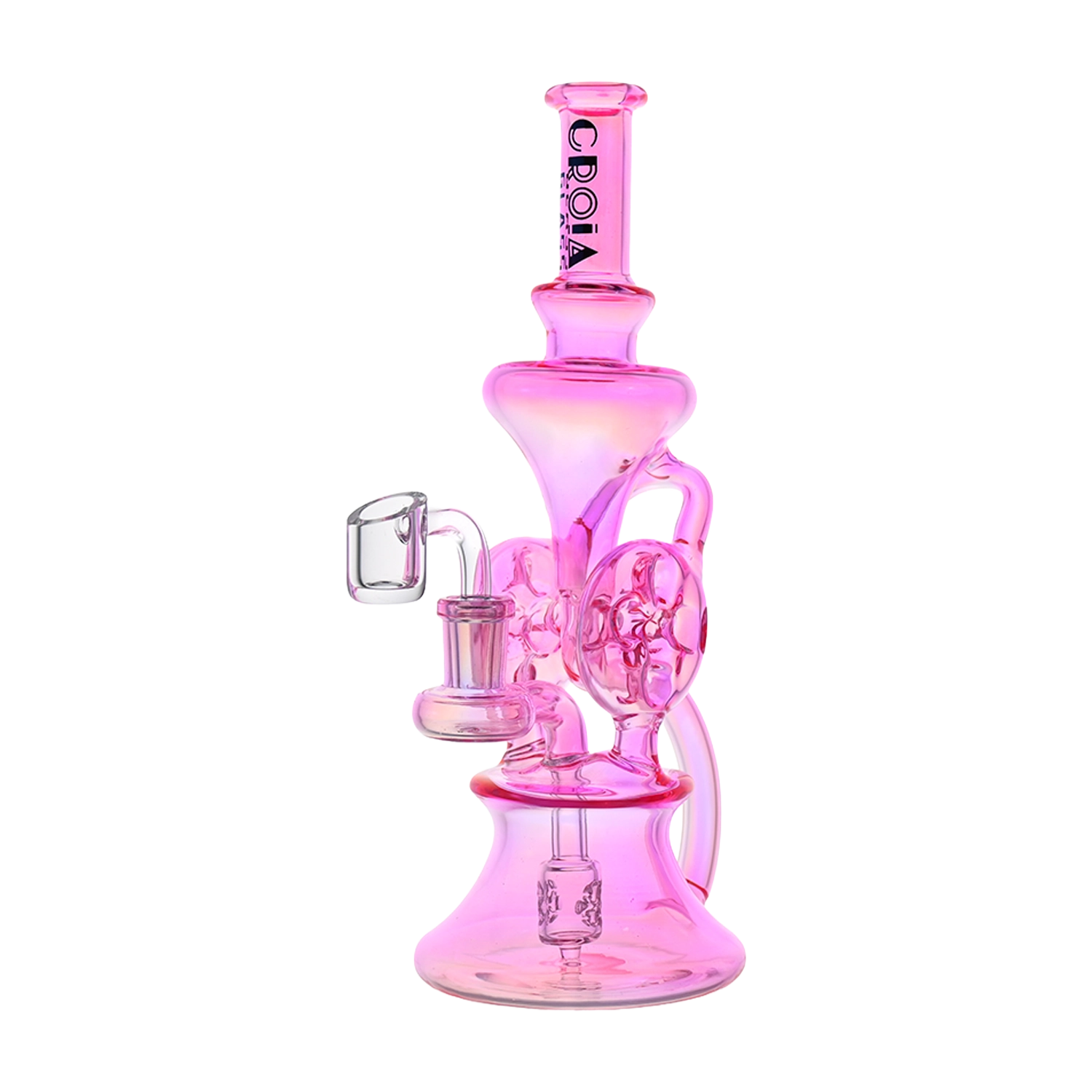 Croia Glass 10" Dual Swiss Perc Klein Recycler Dab Rig | Croia Glass