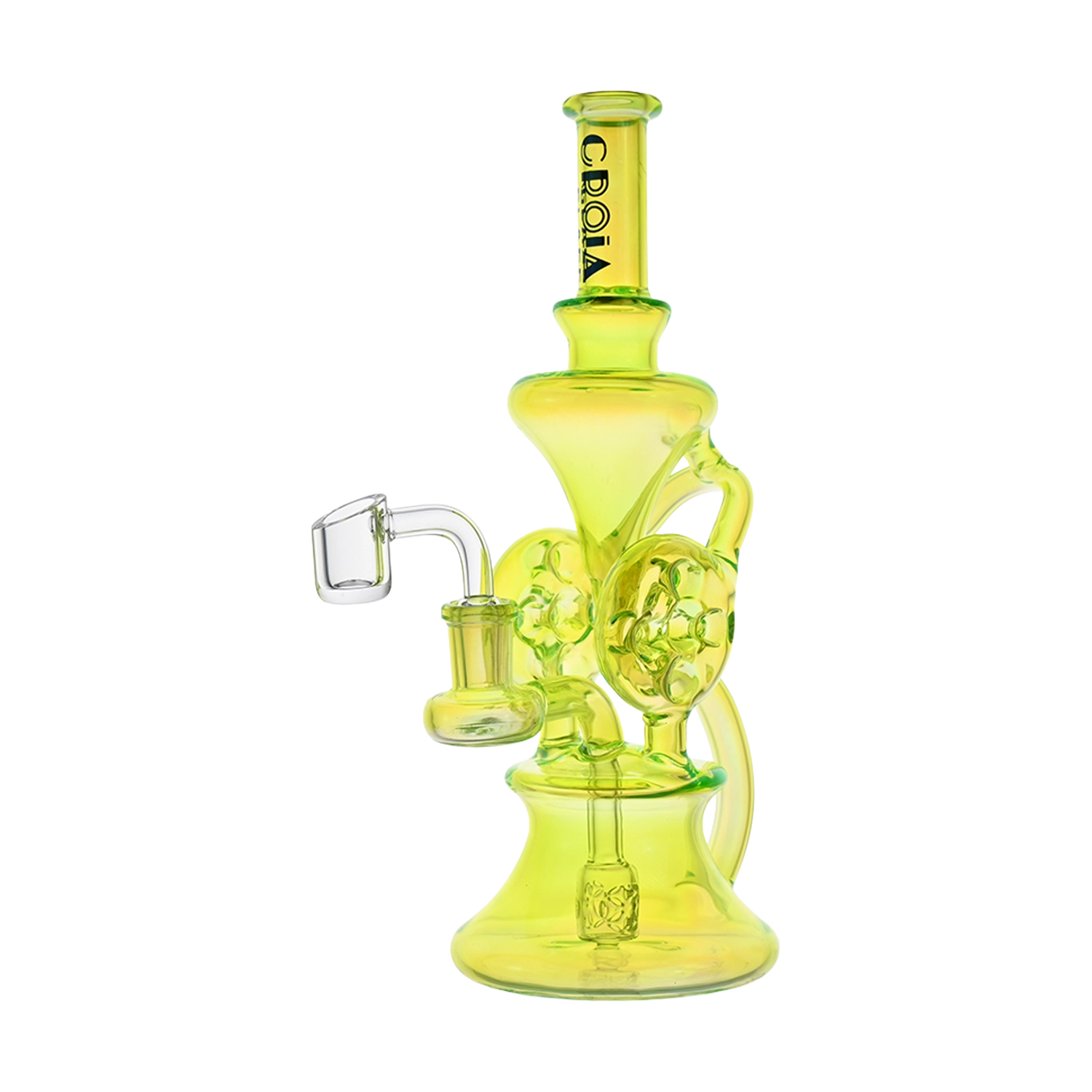 Croia Glass 10" Dual Swiss Perc Klein Recycler Dab Rig | Croia Glass