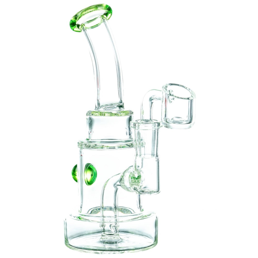 Marble Accented Layer Cake Dab Rig | Green | side view 2