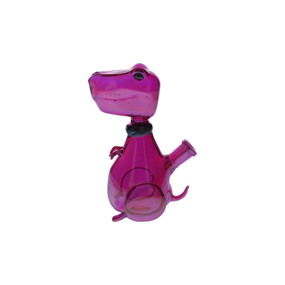 Daily High Club August 2023 Rave Dino Smoking Box | glass dino | side view 2