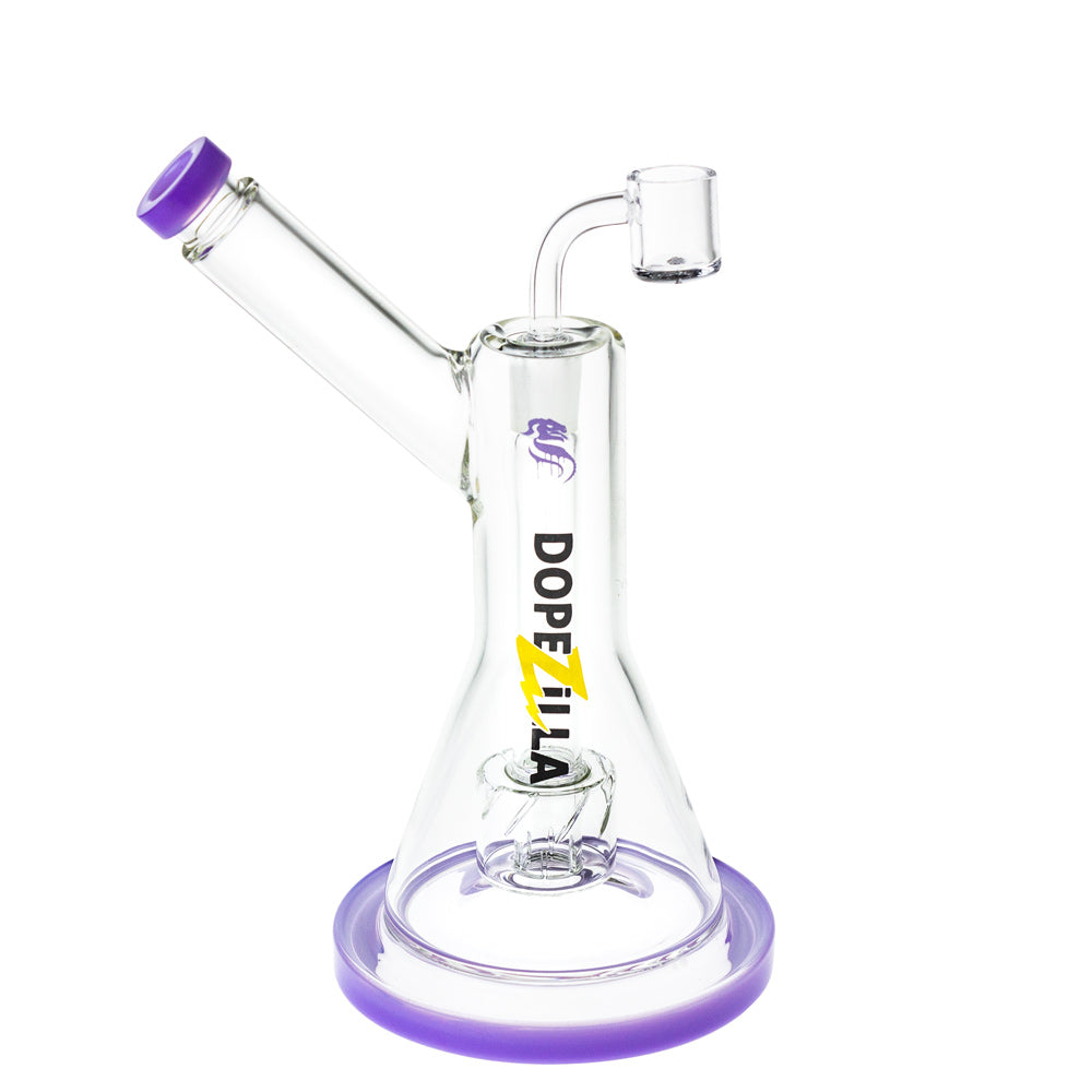 Dopezilla Glass Basilisk Dab Rig | 9 Inches | Milky Purple | Side view 1