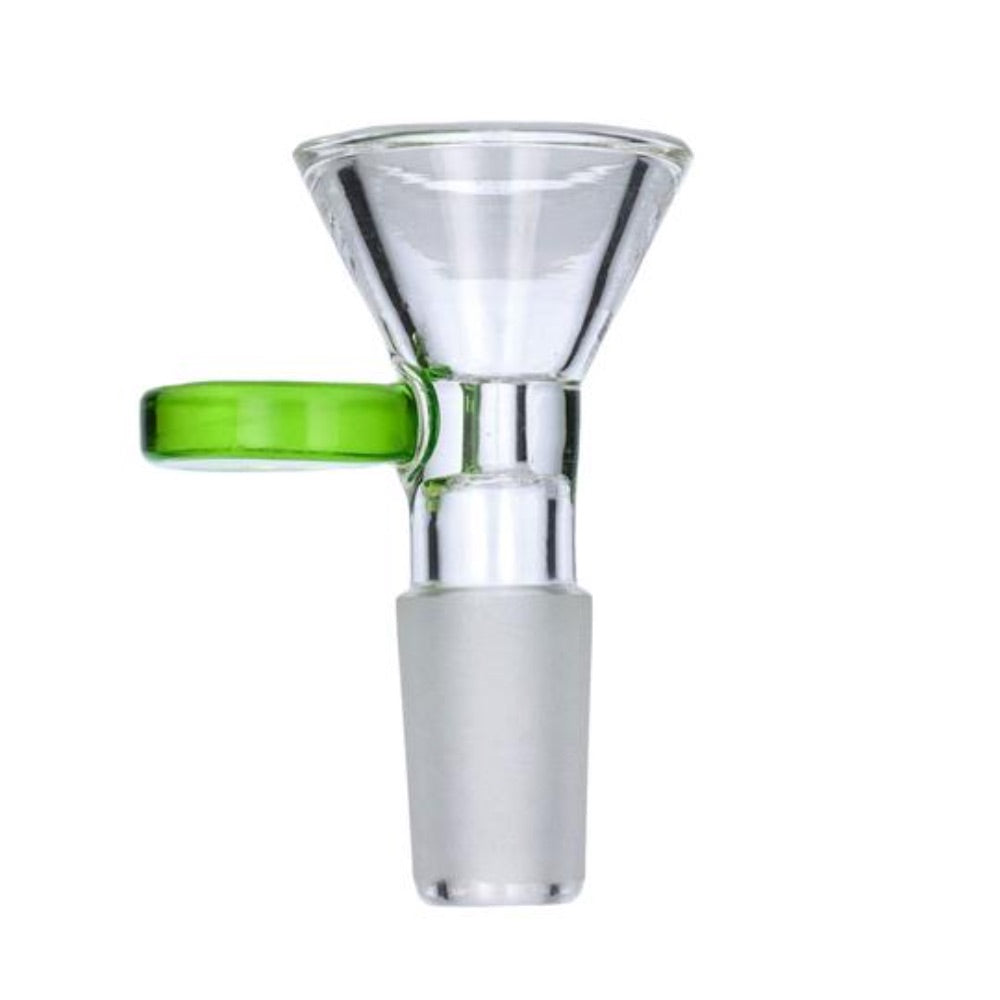 Glass Bowl With Handle | 14.5mm | Male Joint | Apple Green