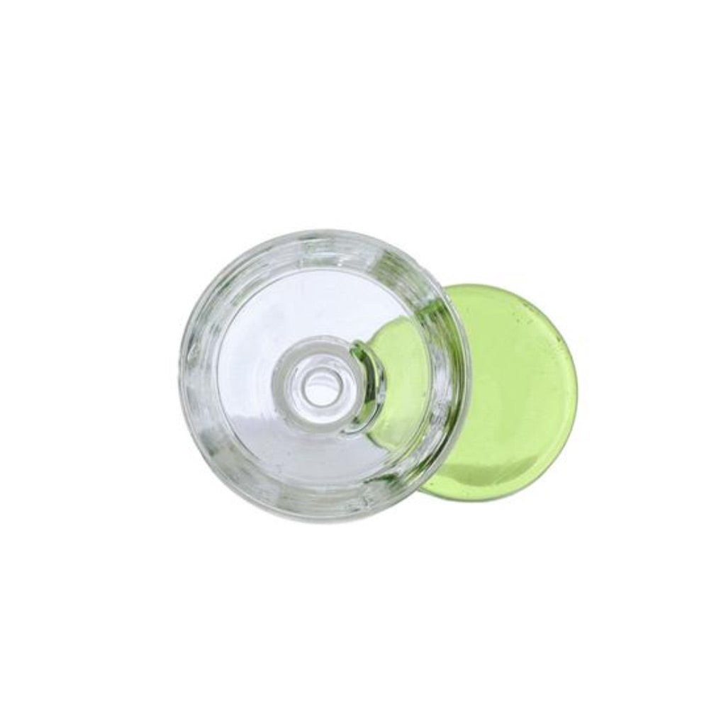 Glass Bowl With Handle | 14.5mm | Male Joint | Apple Green | top view