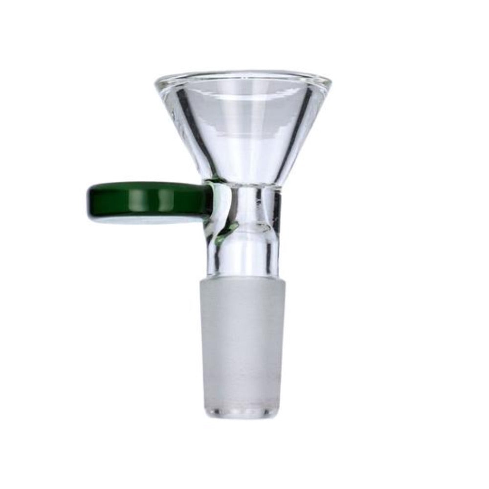 Glass Bowl With Handle | 14.5mm | Male Joint | Green